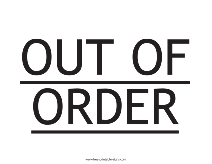 Out of Order Sign 