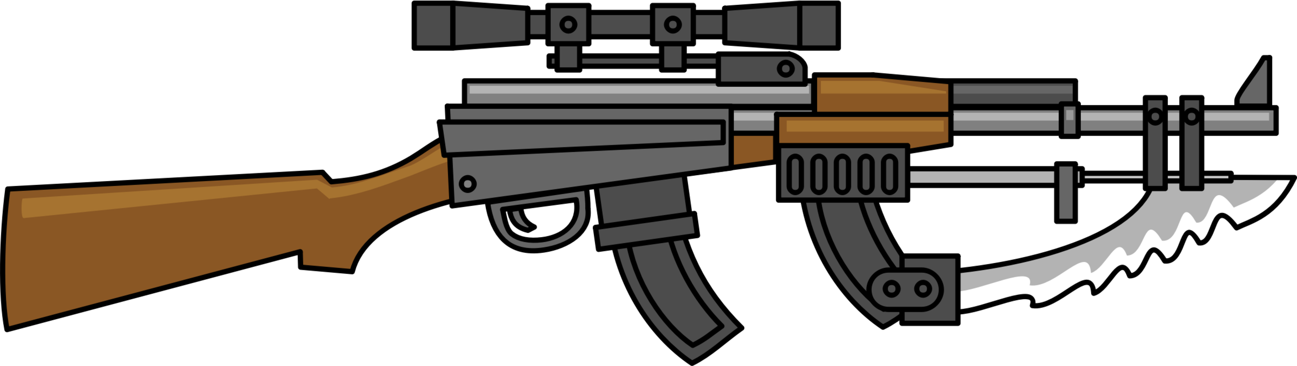 Detail Machine Gun Clip Art Nomer 10