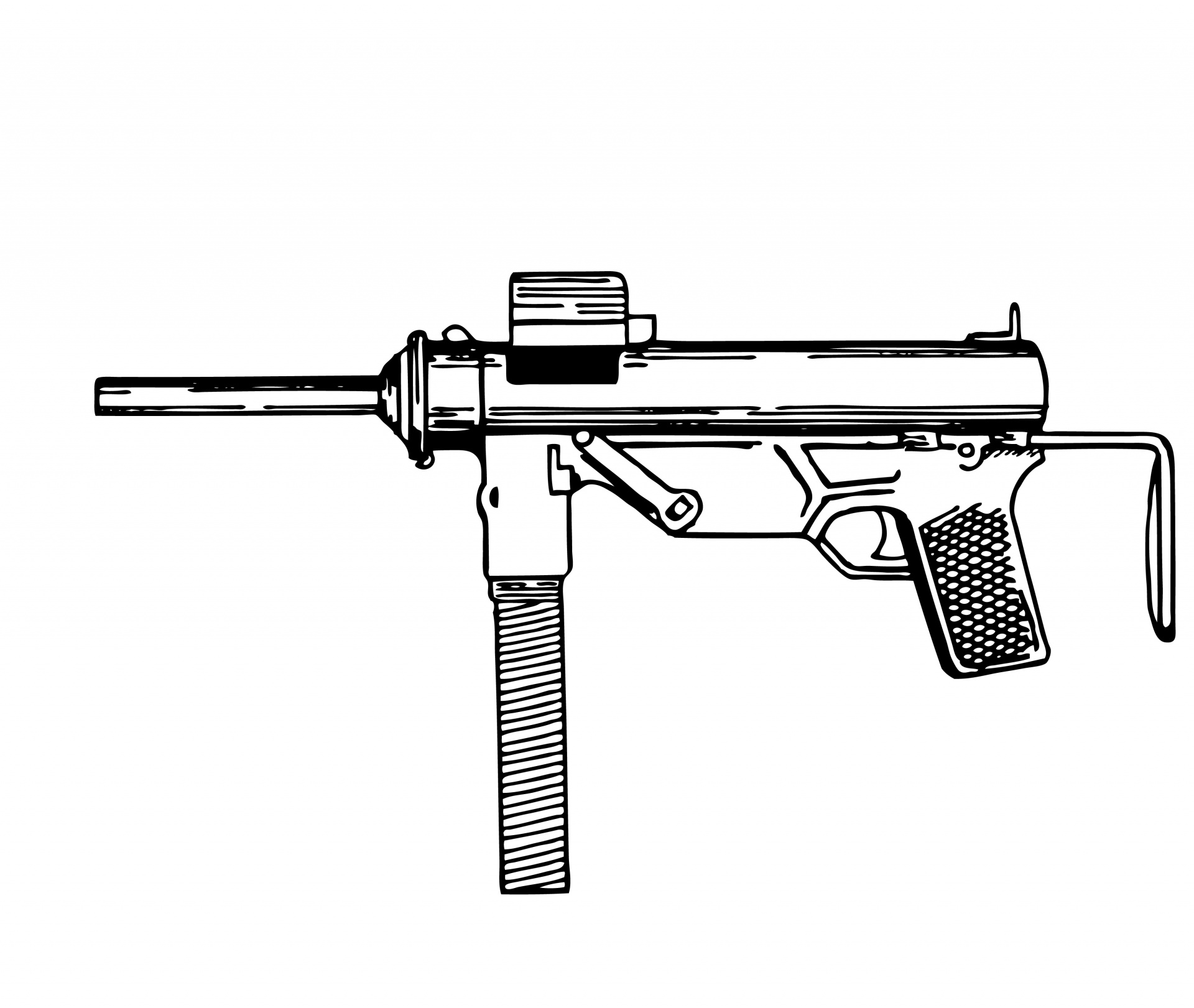 Detail Machine Gun Clip Art Nomer 24