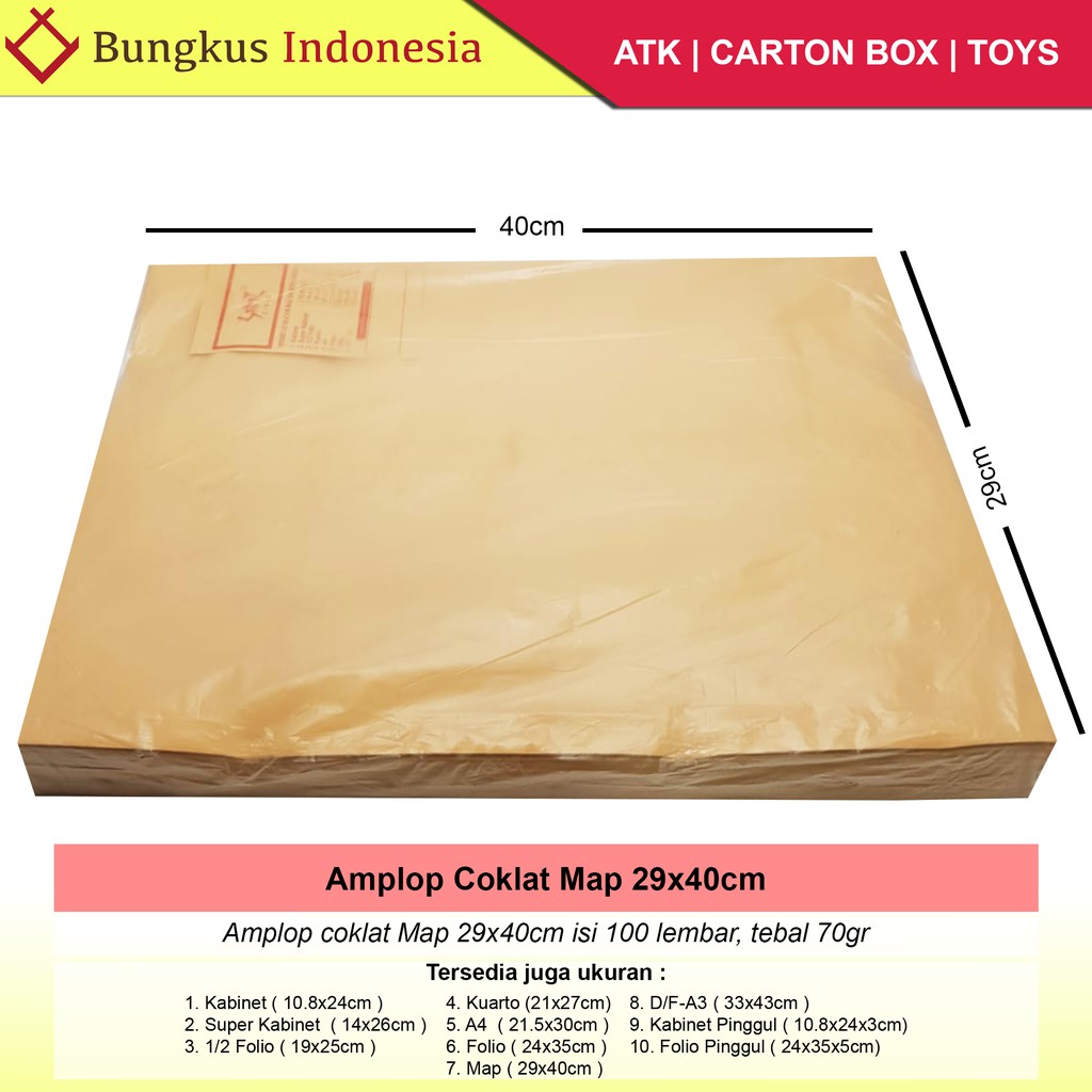 Detail Ukuran Map Folio Nomer 38