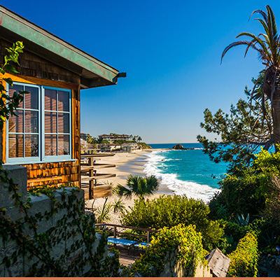 Scenic view from coastal house in California