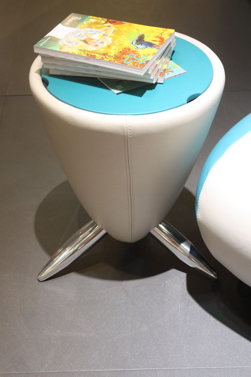 The Tam-Tam Hollow side table by Leolux is just plain fun. A little futuristic, the leather-upholstered side table has a removable top so that you can stash things inside. The top comes in a variety of lacquer colors and the legs are made from polished aluminium. It's also available as a footstool, called Bongo.