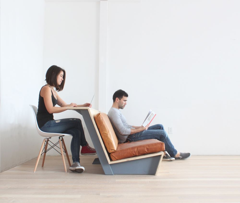 Space-saving zig zag couch