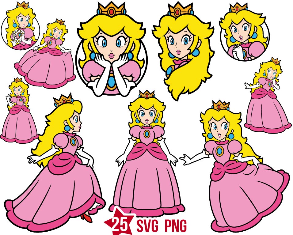 princess peach svg for cricut, super mario bros logo svg, ma - Inspire ...