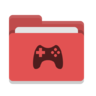 Folder, red, games Icon