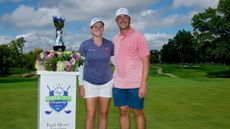 Ally and Charlie Ewing after the LPGA Tour star won the Kroger Queen City Championship