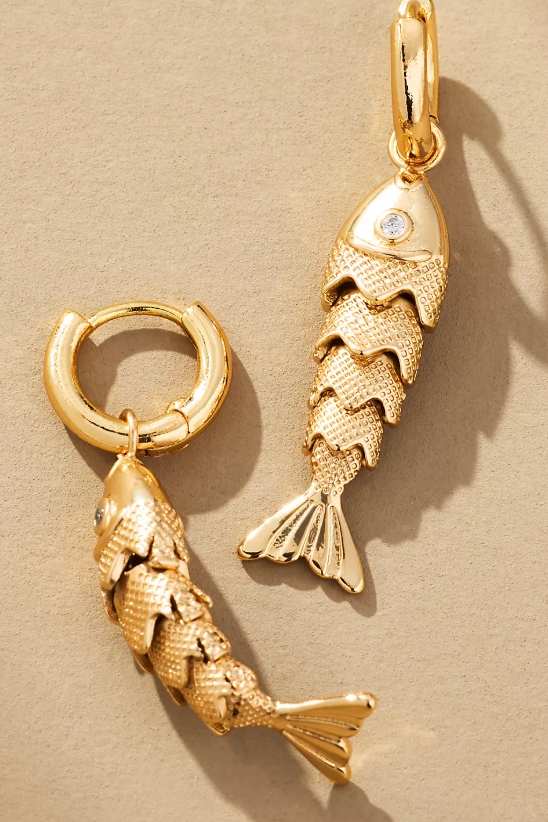 Fun Icon Charm Huggie Hoop Earrings