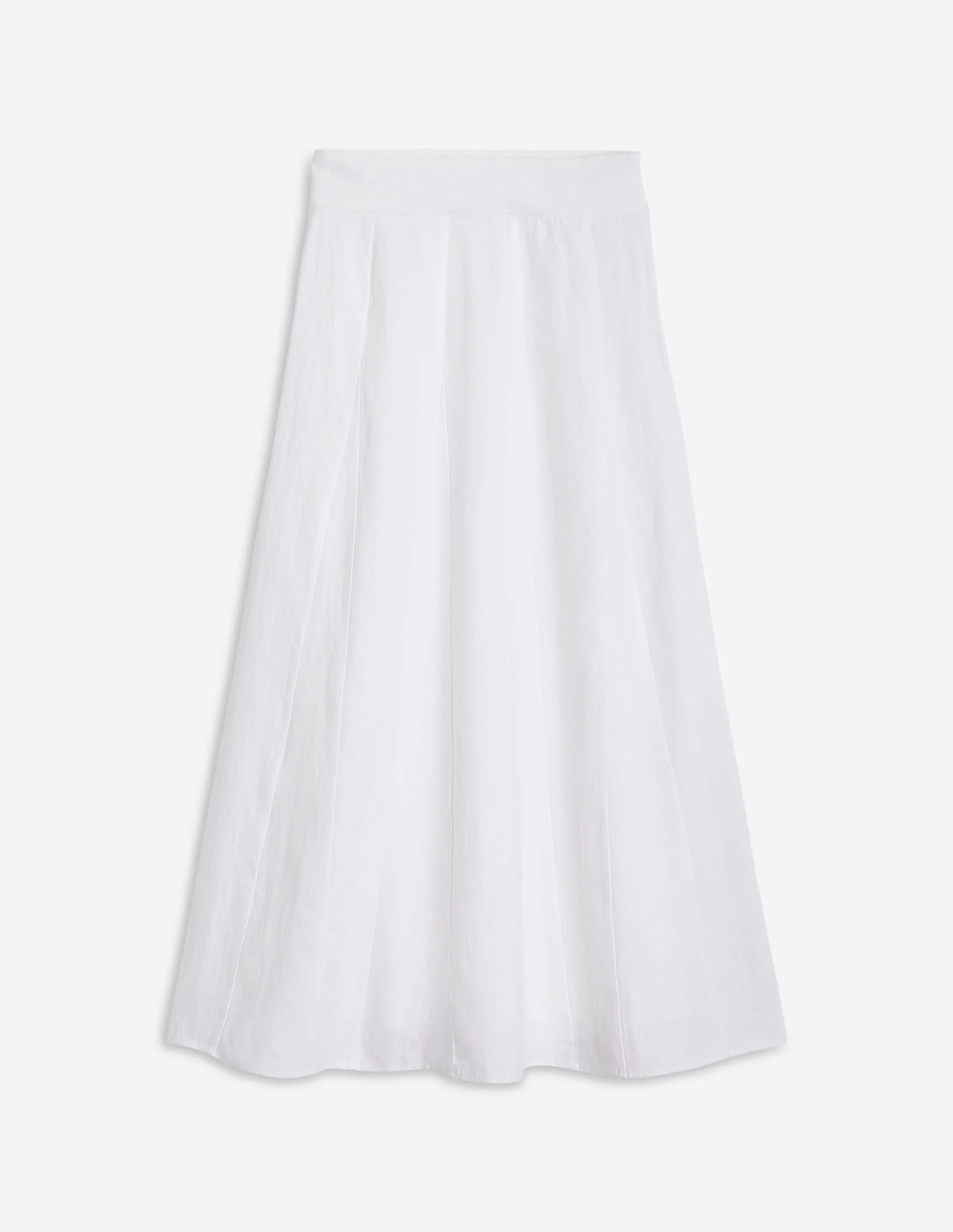 Linen Flippy Maxi Skirt-White
