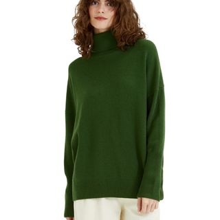 Green Cashmere Rollneck Sweater