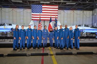 NASA's 23rd group of astronaut candidates pose together with their fellow trainees, Mohammad AlMulla and Nora AlMatrooshi from the United Arab Emirates (UAE).