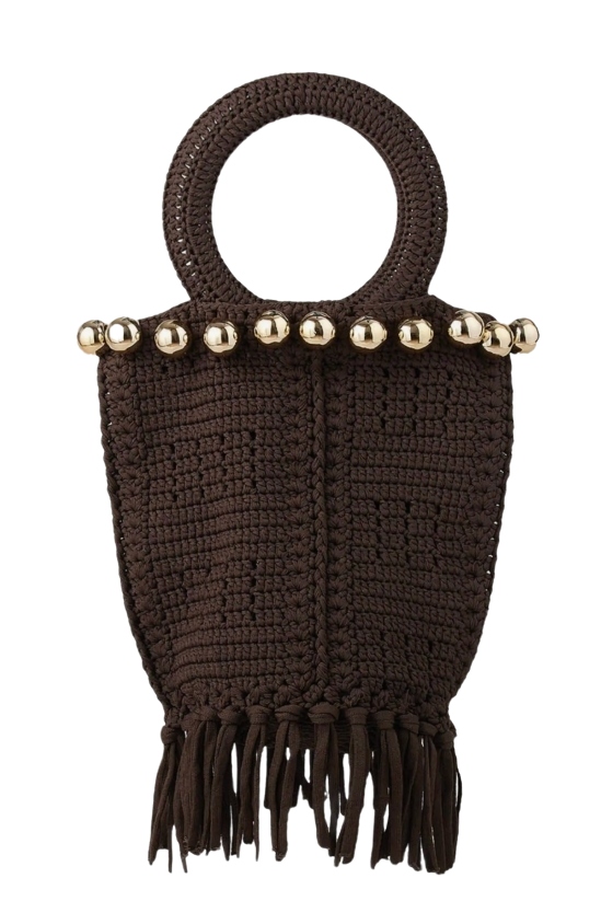 Small Beaded Fringed Crochet Bag
