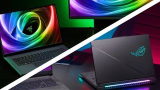 Razer Blade 16 and Asus ROG Strix G16 gaming laptops