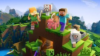 Minecraft seeds: Minecraft character stand on top of a cave that creepers spill out of
