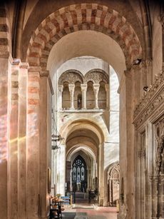 Fig 2: The south transept from the nave aisle. St Albans Cathedral, Hertfordshire. Photograph: ©Paul Highnam for Country Life