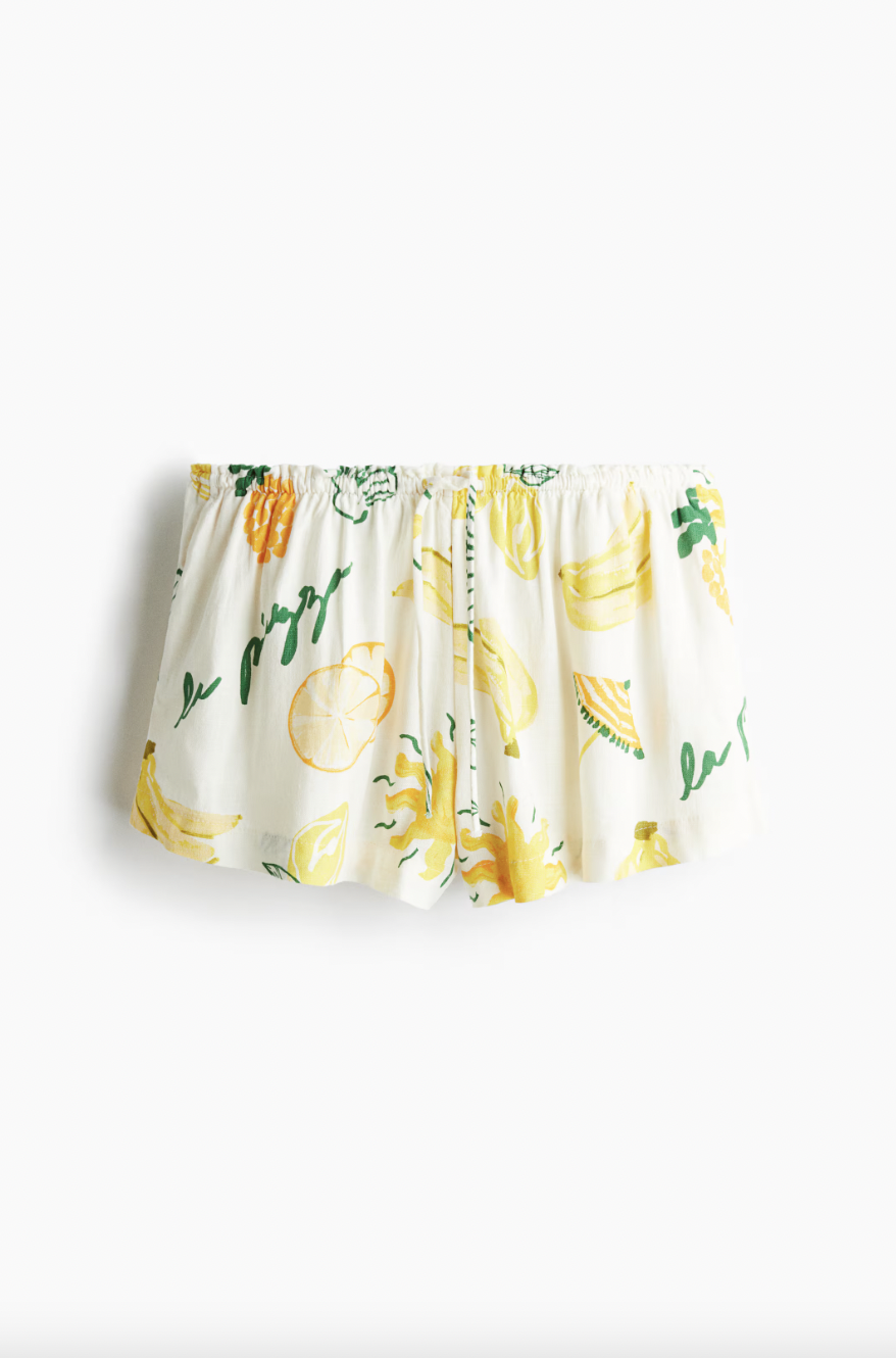 H&M, Linen-Blend Drawstring Shorts