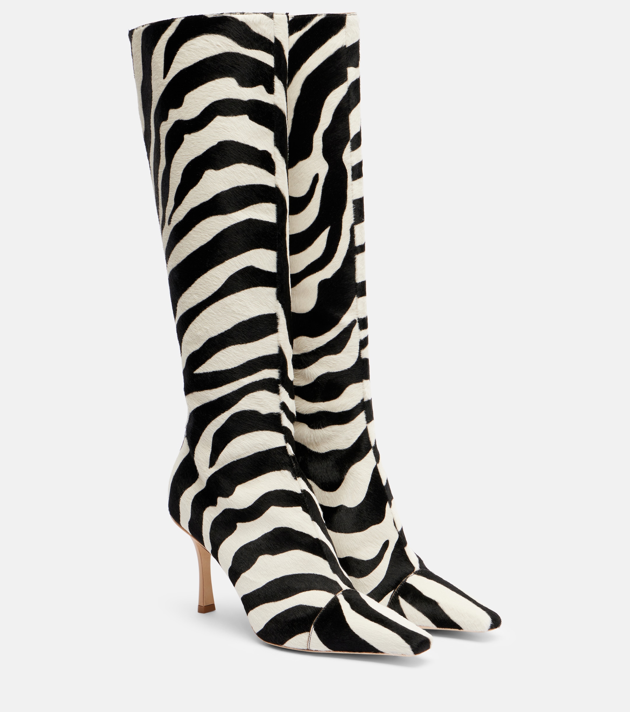 jimmy choo conner ives zebra knee high boots