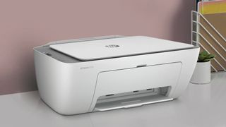 HP DeskJet 2755e on table in office