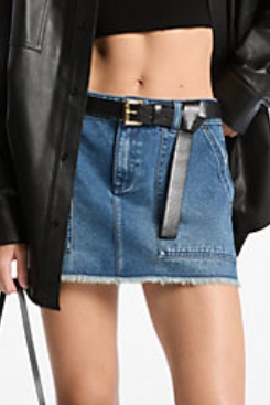 Frayed Denim Mini Skirt