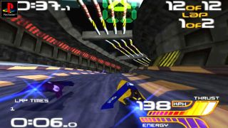 Best PS1 games – WipEout 2097 screenshot of two racers.