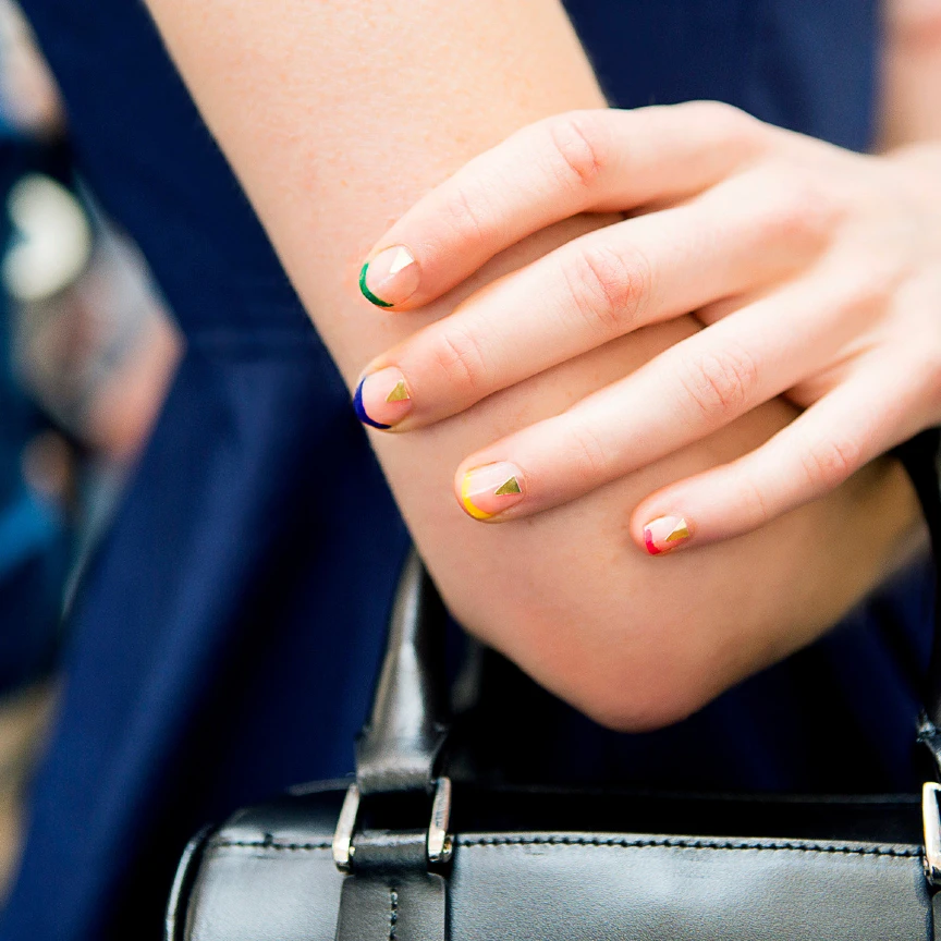 rainbow french manicure