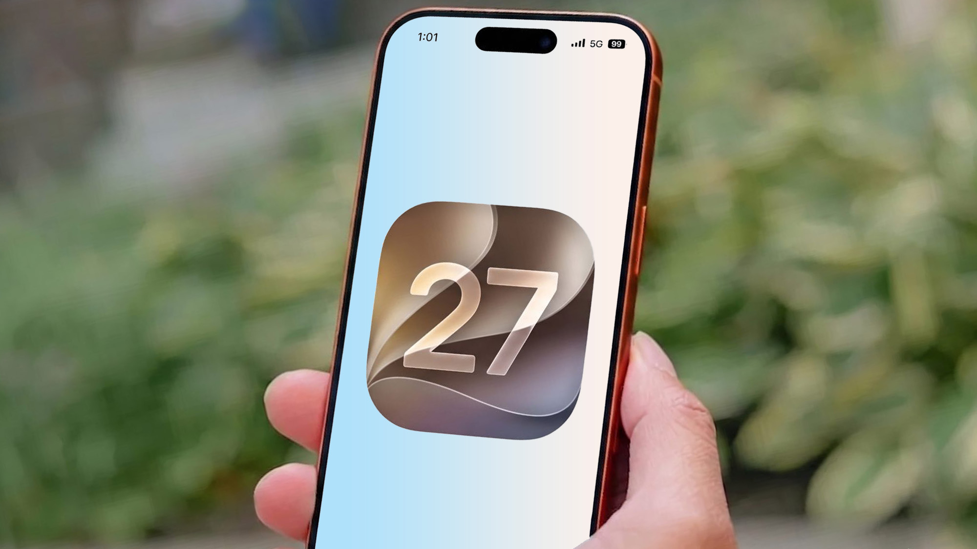 iOS 27 icon shown on an iPhone screen