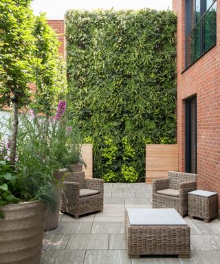 Garden fence with living wall