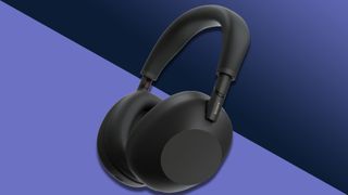 Sony WH-1000XM6 headphones on purple background