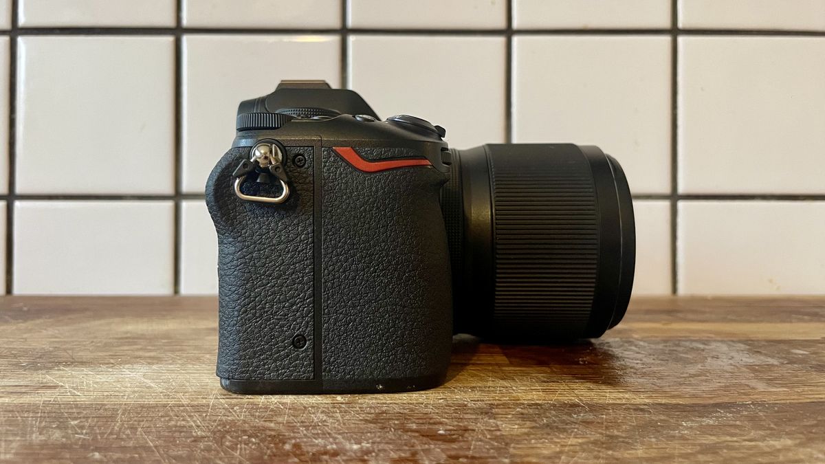 Nikon Z50 II mirrorless camera on a wooden tabletop