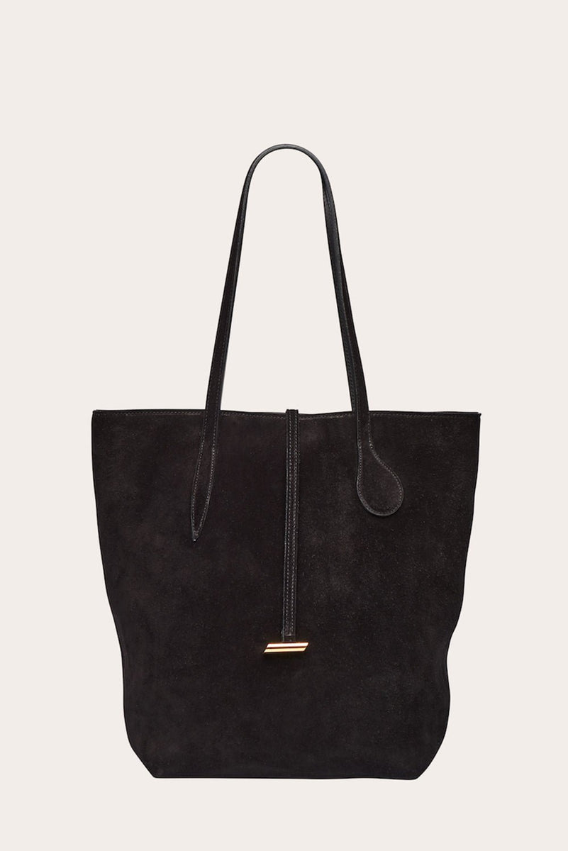 Tall Sprout Tote Black Suede - 30% Off