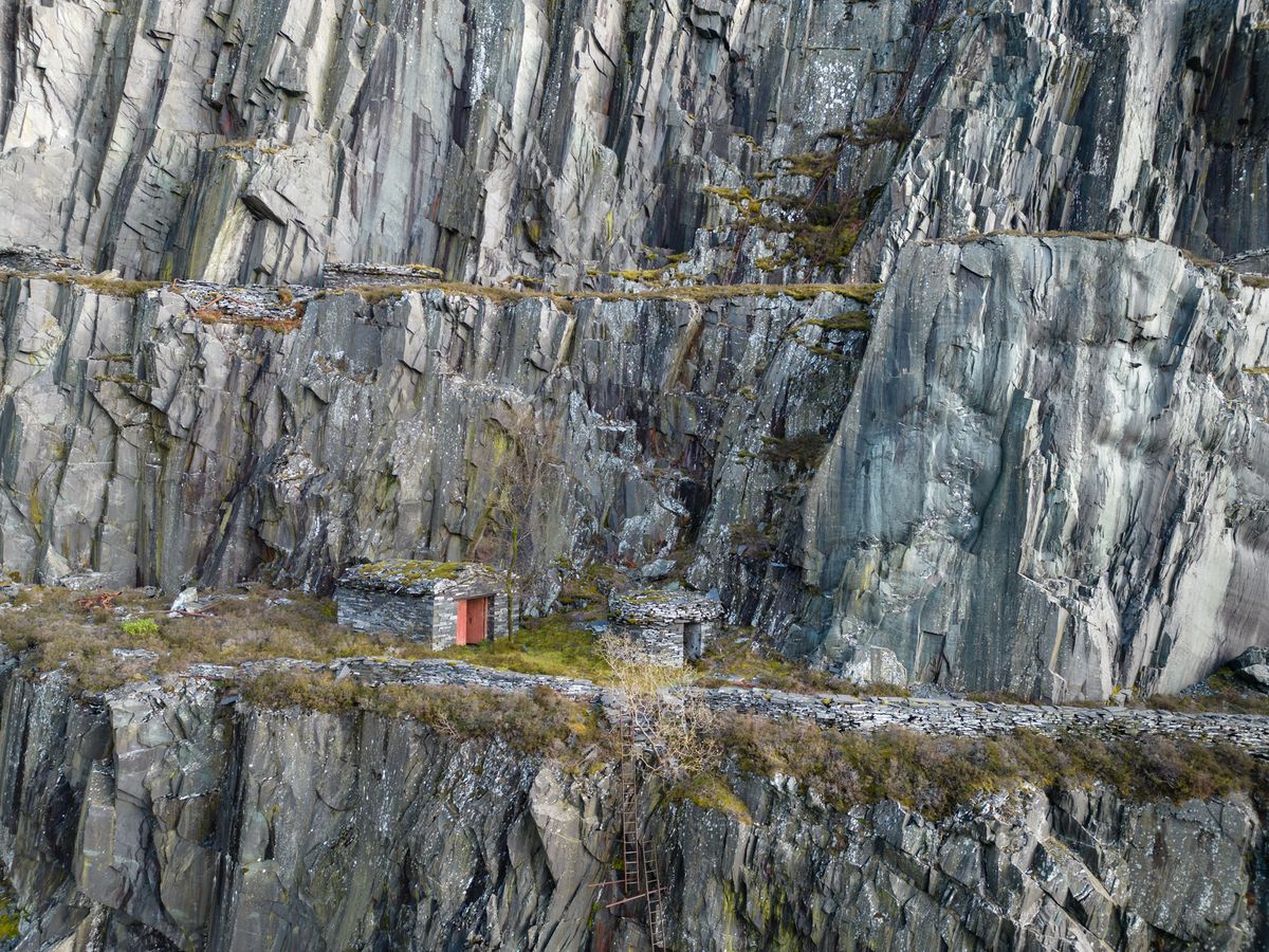 A mountain landscape photographed from a drone
