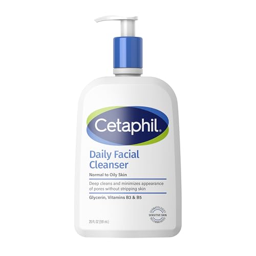 Cetaphil Face Wash, Daily Facial Cleanser for Sensitive, Combination to Oily Skin, 20 Oz, Gentle Foaming, Soap Free, Hypoallergenic