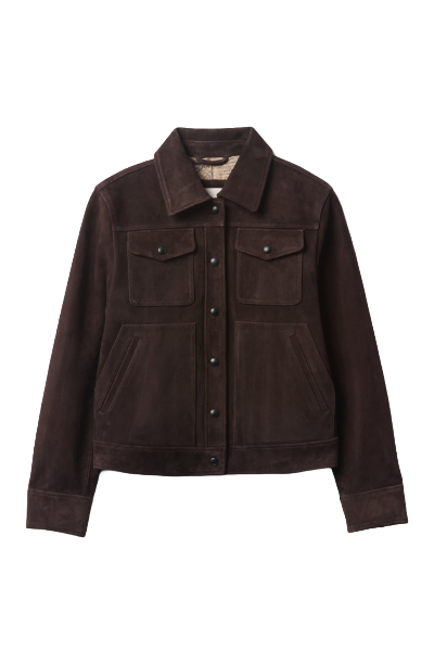 Relaxed Suede Trucker Jacket 
