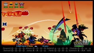 A screenshot of Patapon 3, one of the best PSP games of all time.