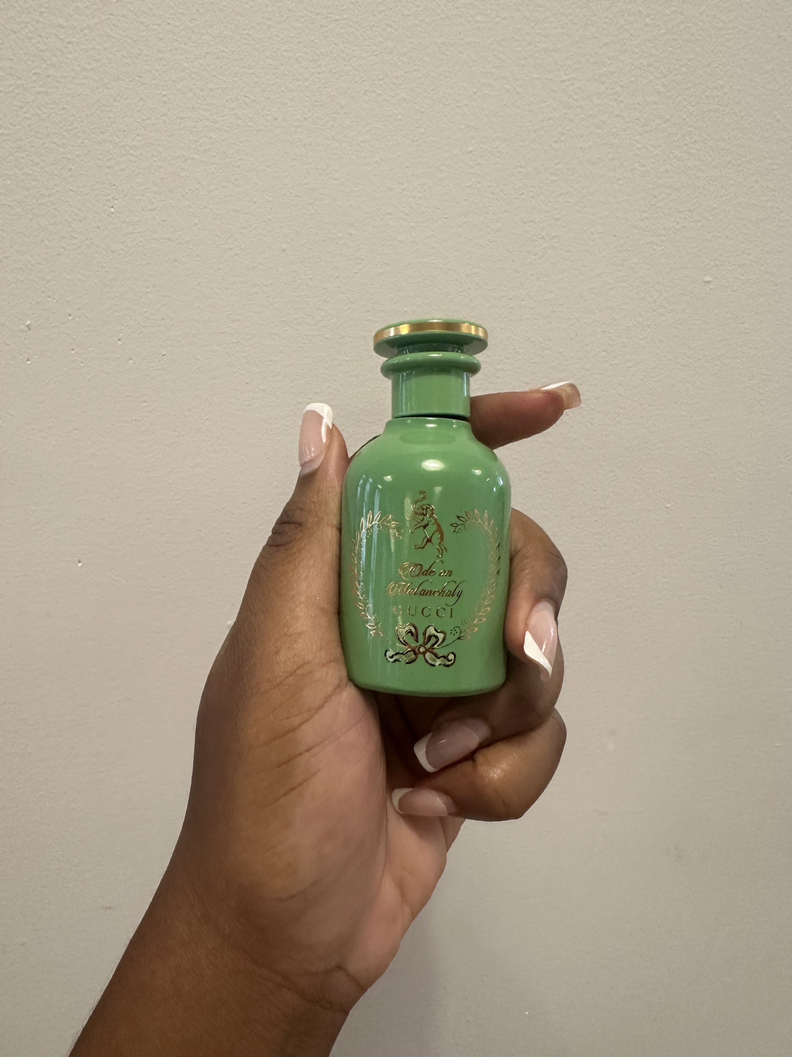 Ariel Baker testing Gucci perfumer oil