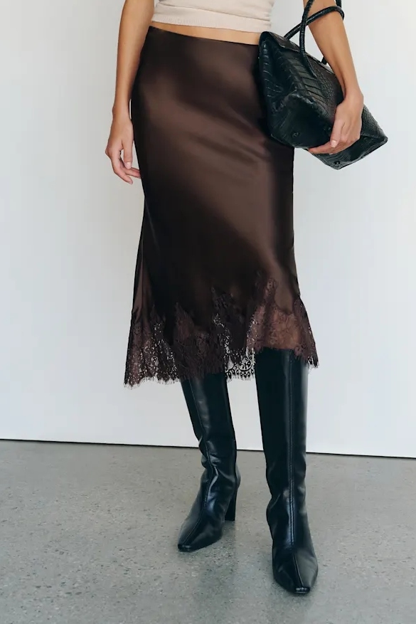 Reformation, Carolina Silk Skirt