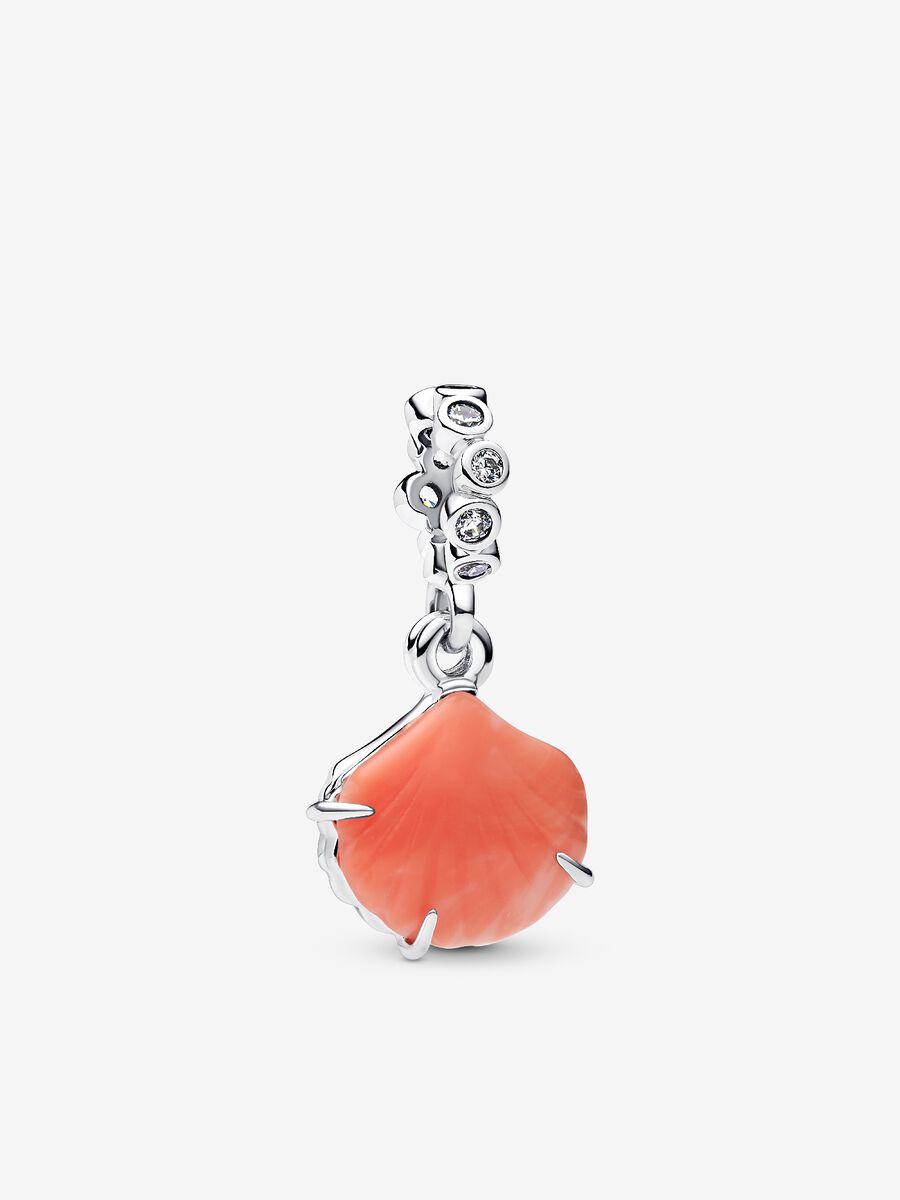 Coral-Colored Shell Double Dangle Charm