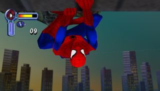 Best PS1 games – Spider-Man climbing on a building during the game Spider-Man.