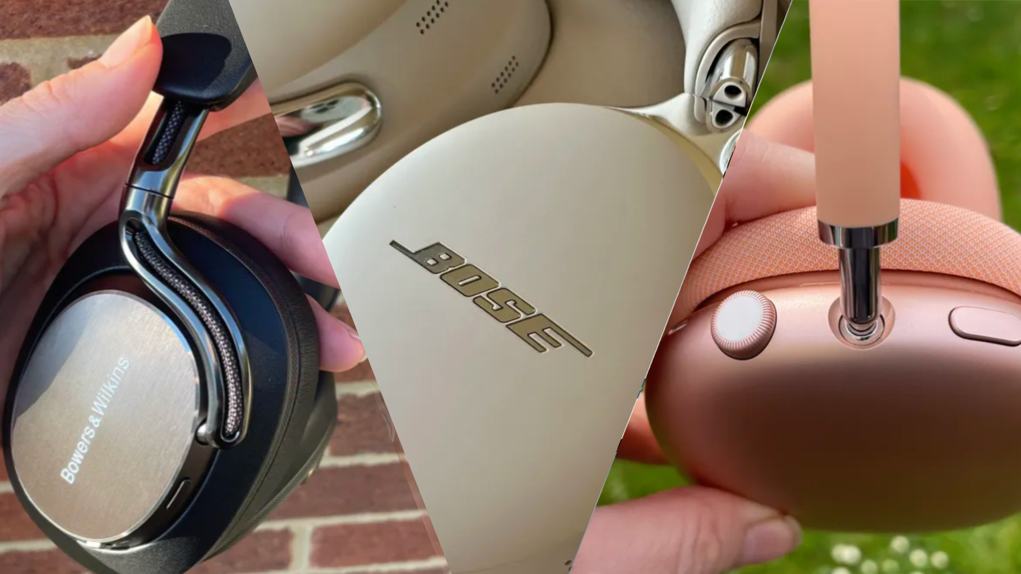 A trio of headphones taken by TechRadar's Becky Scarrott