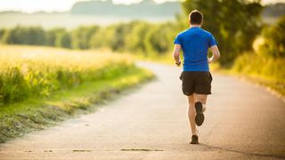 Man running alone