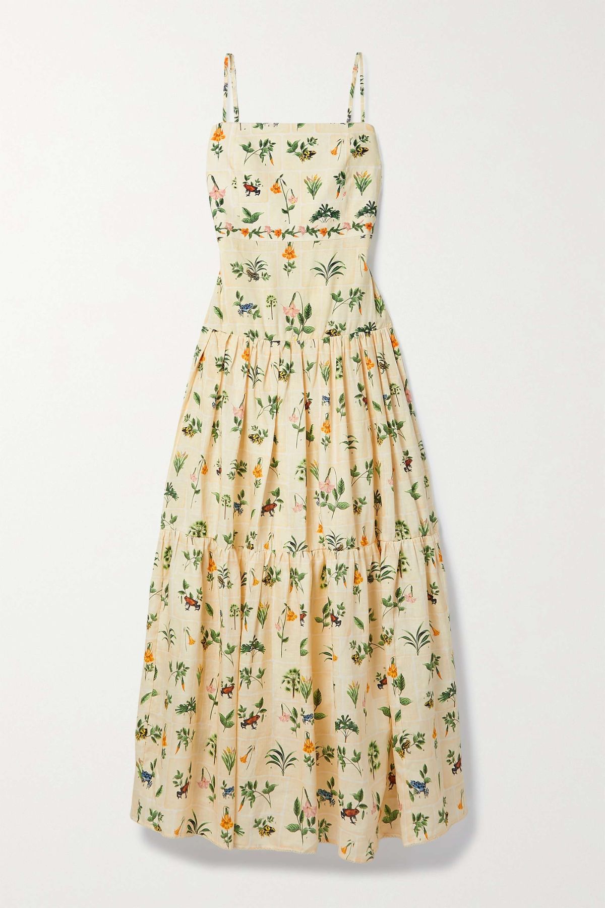 long floral white dress