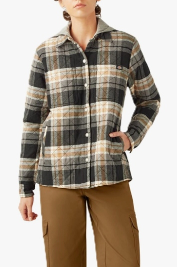 Dickies, Womens Flannel Hooded Shirt Jacket (Was $65) 