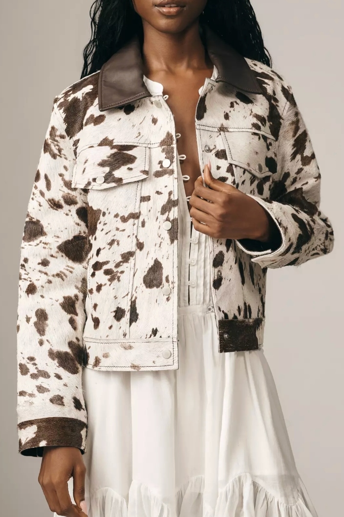 Avec Les Filles, Calf Hair Trucker Jacket