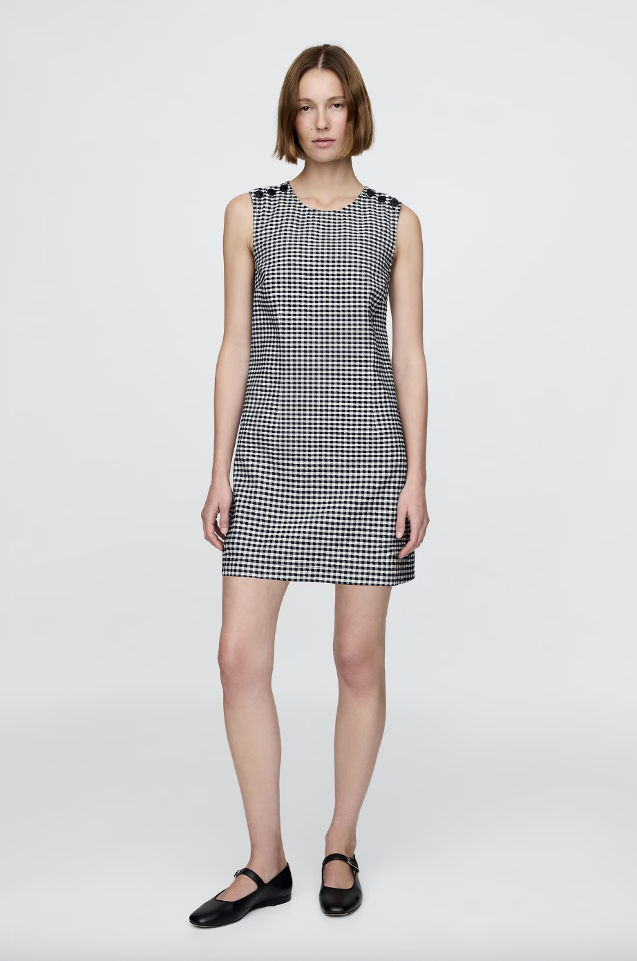 Gingham Denim Mini Dress