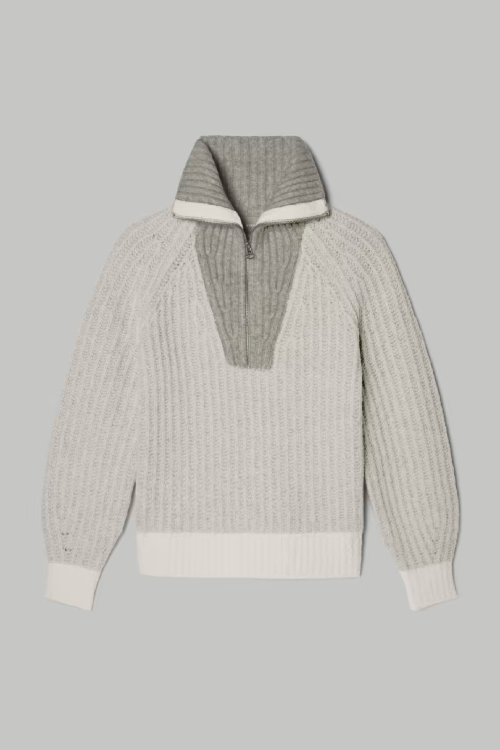 Everlane The Luxe Teddy Oversized Half Zip Sweater