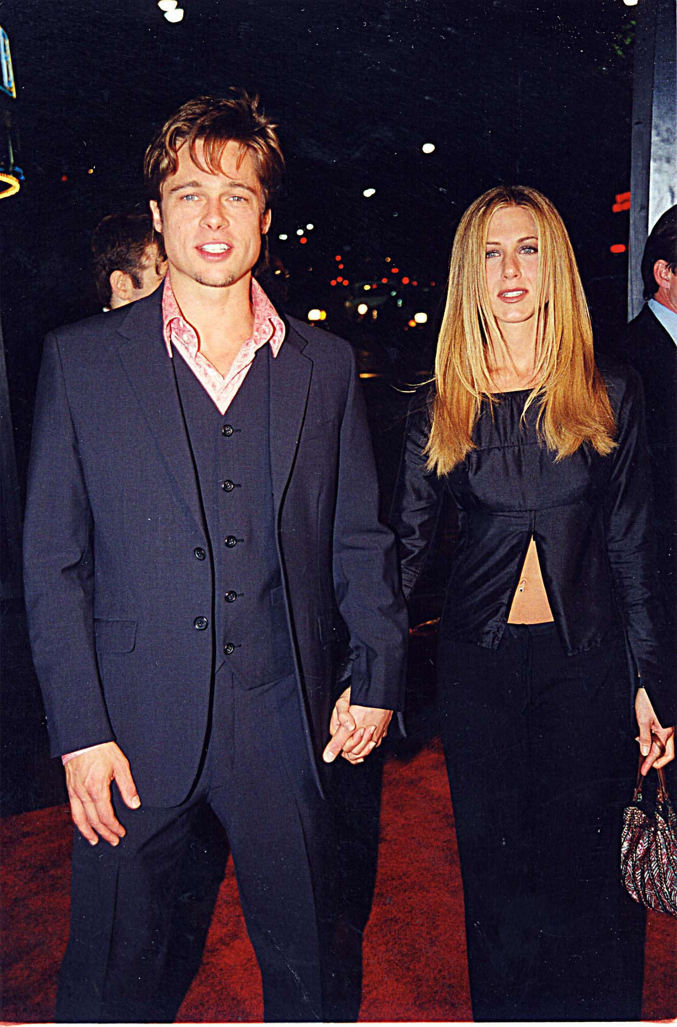 Jennifer Aniston and Brad Pitt, &#039;Fight Club&#039; Premiere, 1999