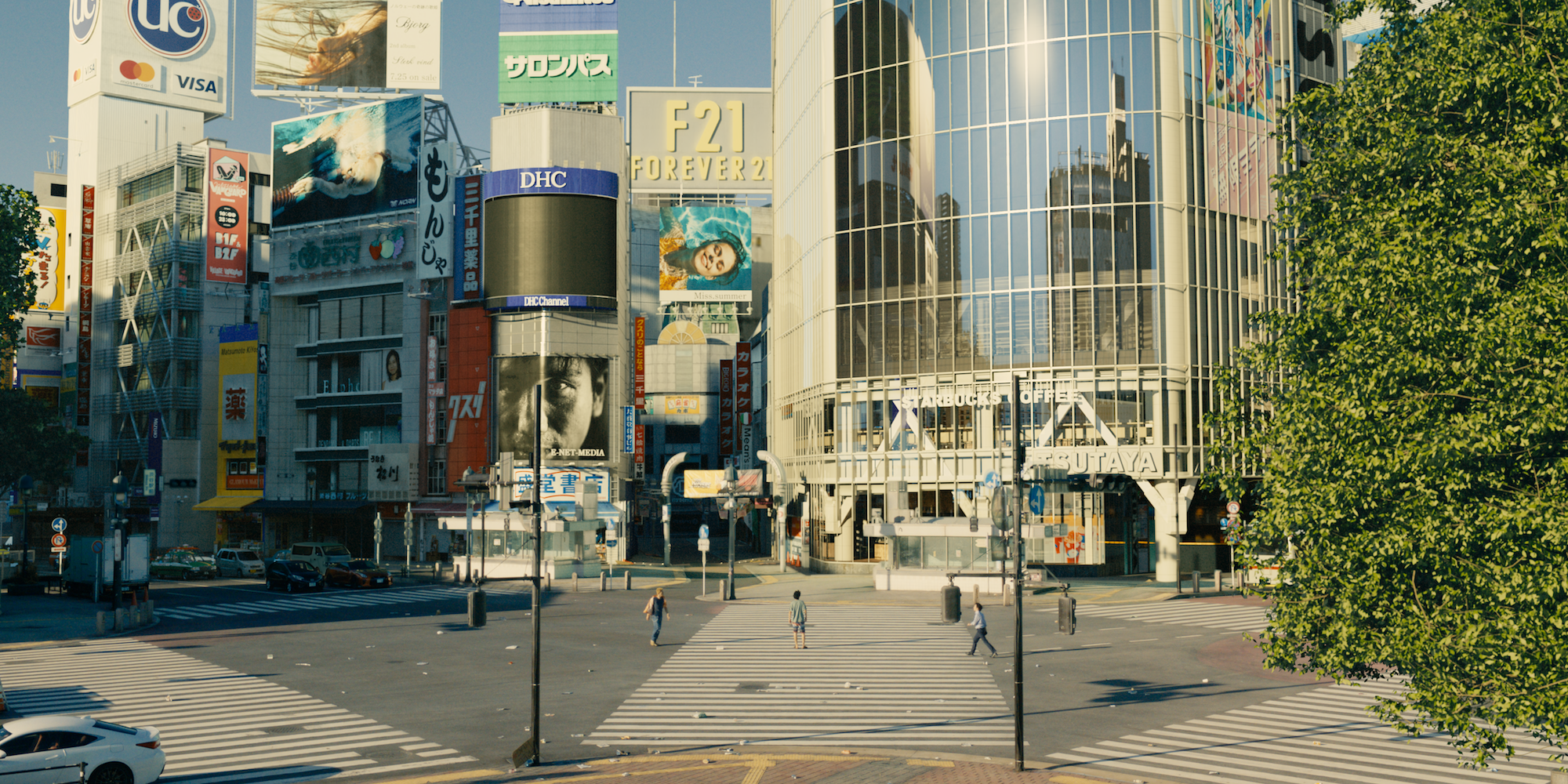 An empty Shibuya Crossing in 'Alice in Borderland' season 1.