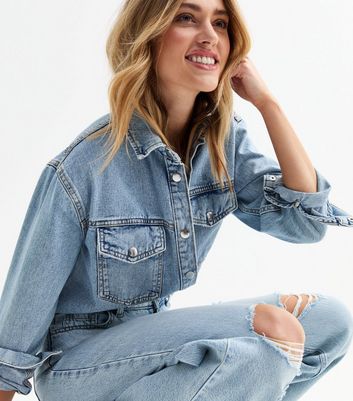 Light Blue Adalae Ripped Wide Leg Jeans