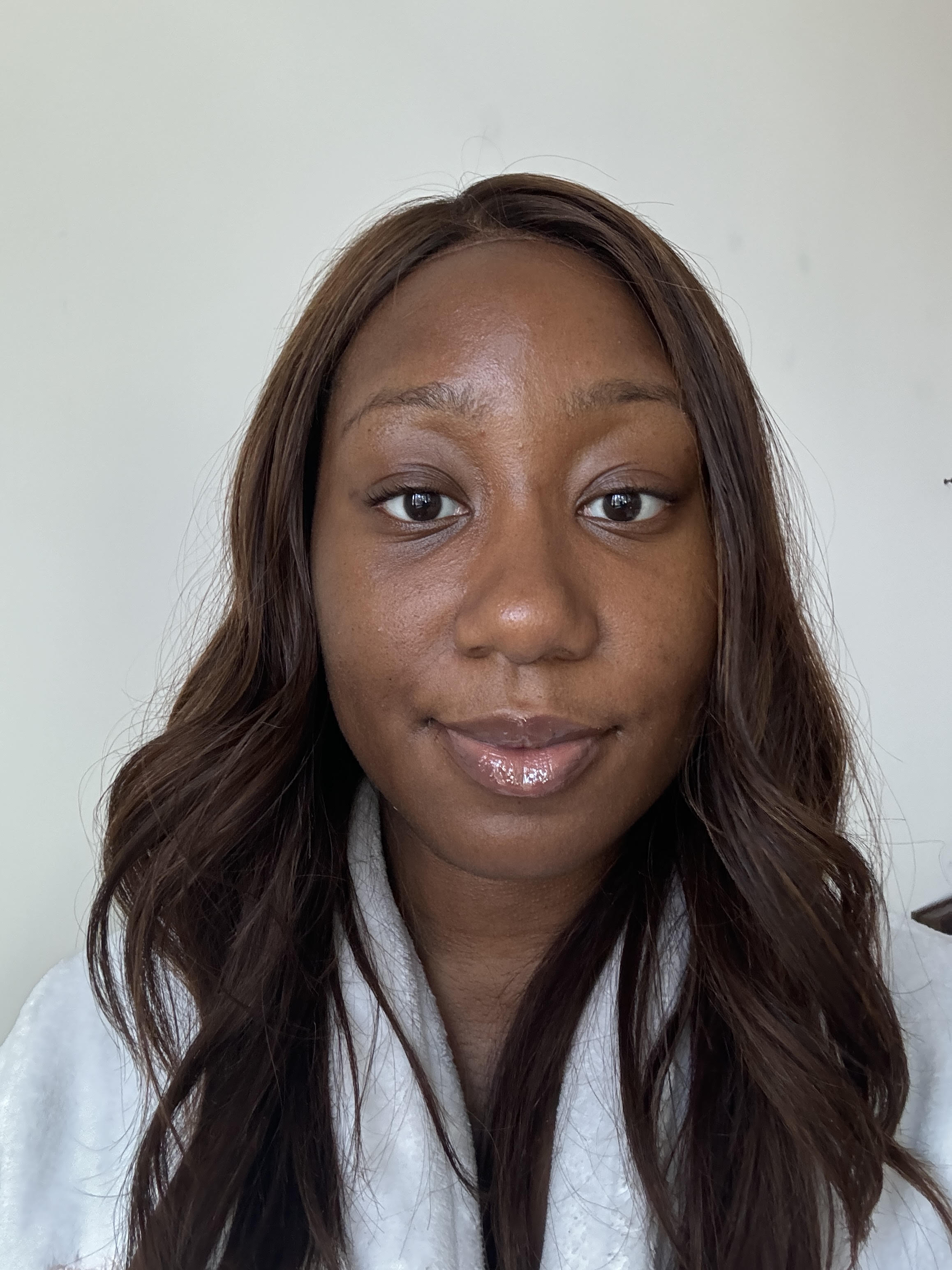 Tonna, a Marie Claire tester, before applying Victoria Beckham Beauty Satin Kajal Eyeliner