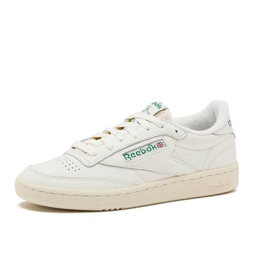 Reebok Club C 85 Vintage Tennis Sneakers for Women, Casual White Womens Shoes, Size 5 to 11 - Chalk/alabaster/glen Green, 8.5 Medium