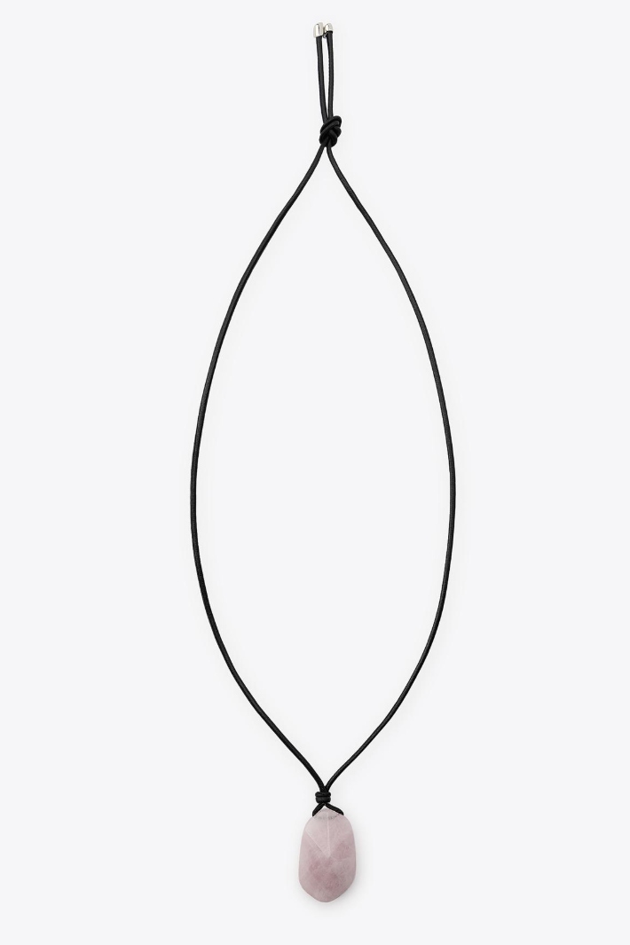 Leather Cord Stone Necklace